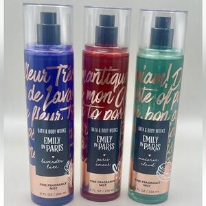 Bath & Body Works EMILY IN PARIS Body Fragrance 3 Piece Set Limited Edition NEW